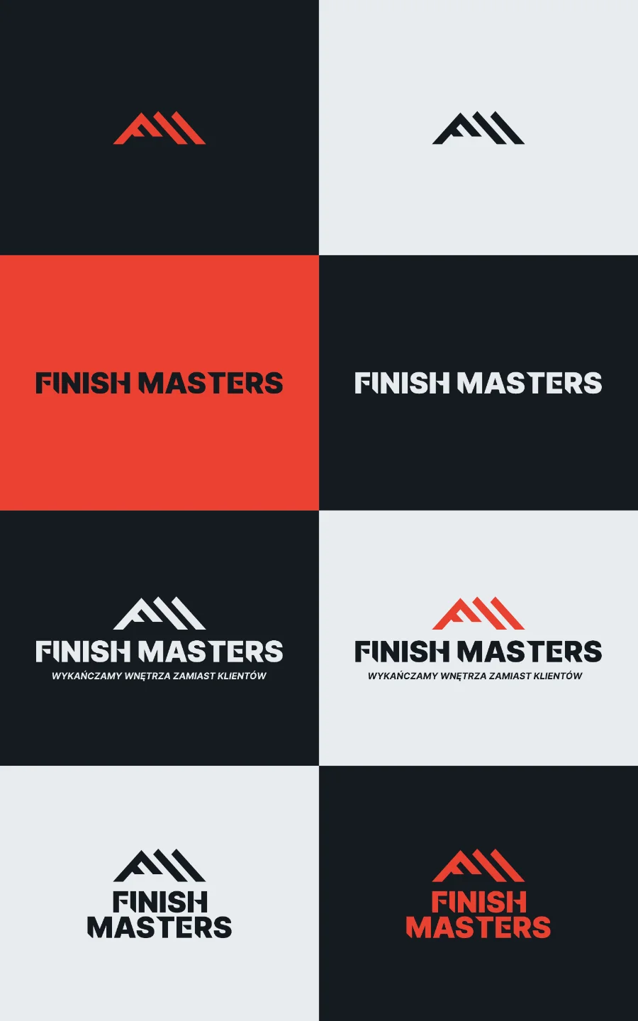 Czerwona wersja kolorystyczna realizacji logo dla Finish Masters