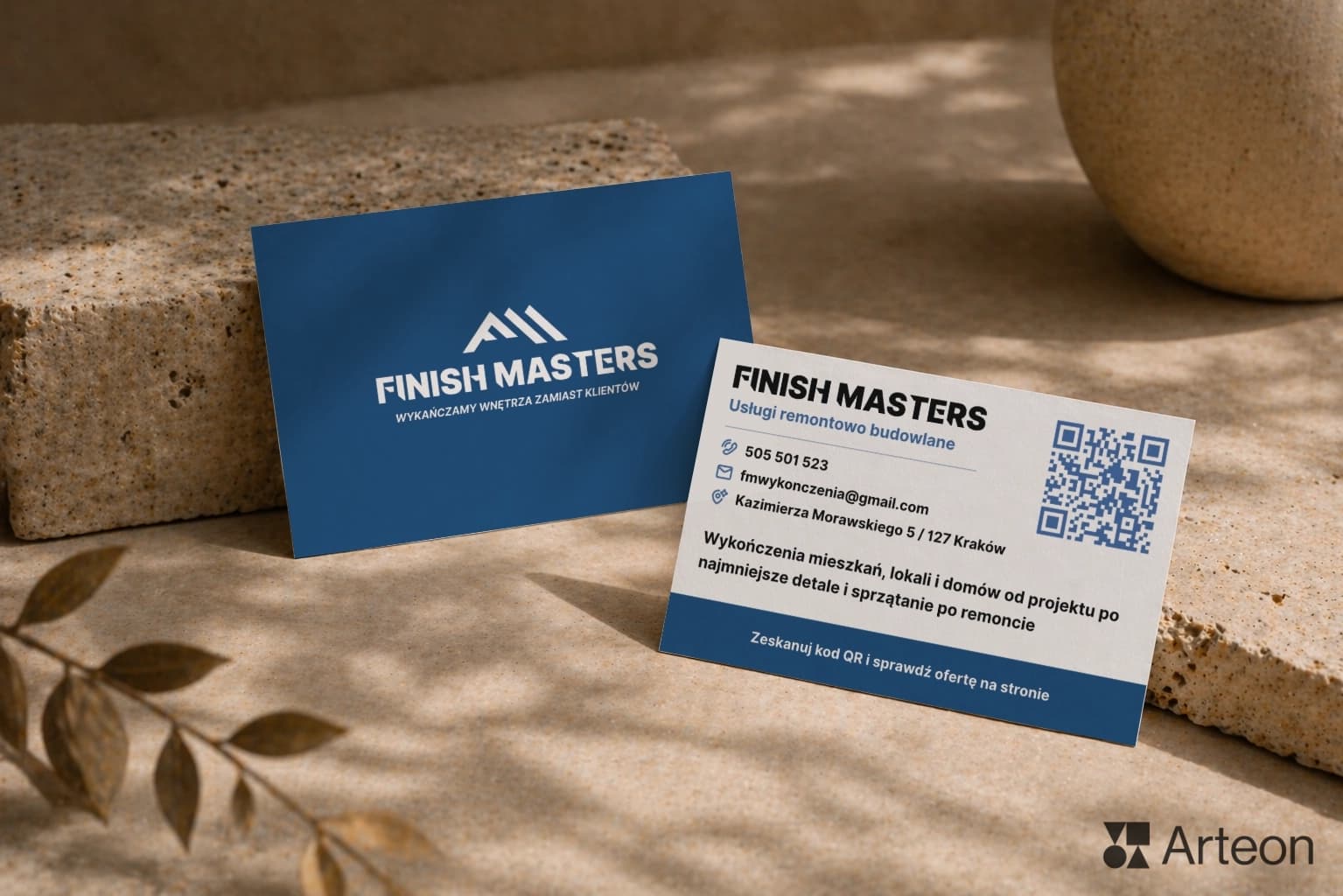 Wizytówki dla firmy wykończeniowej - Finish Masters