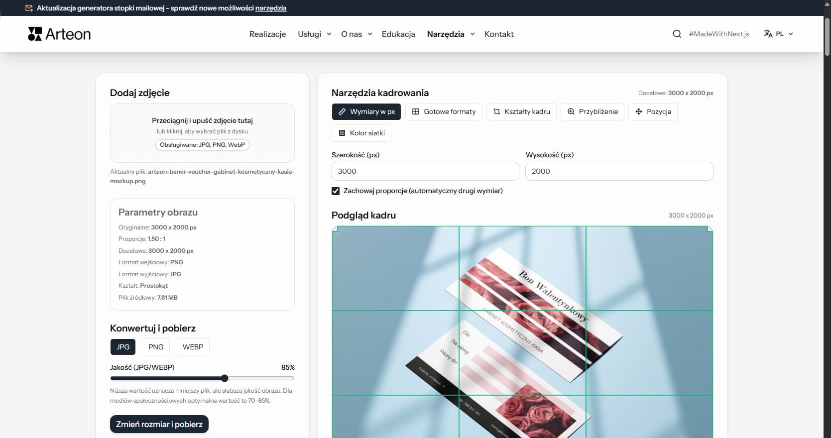 Edytor zdjęć online Arteon