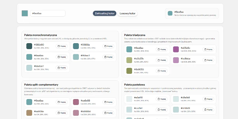 Generator palet kolorów