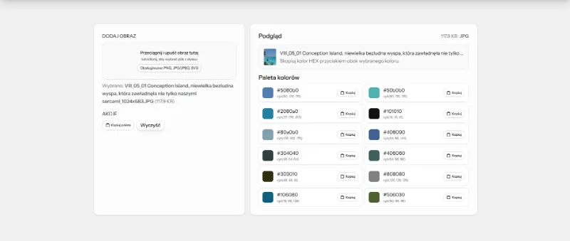 Paleta kolorów z obrazu