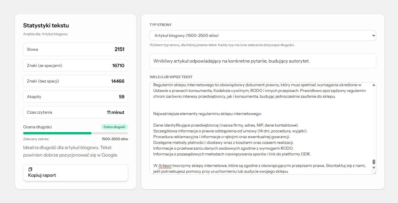 Licznik słów i znaków