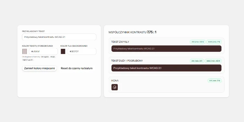 Tester kontrastu WCAG