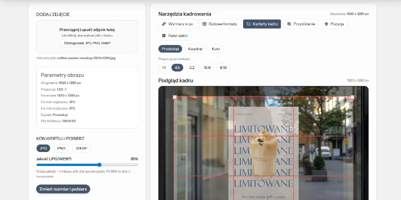 Kadrowanie i zmiana rozmiaru