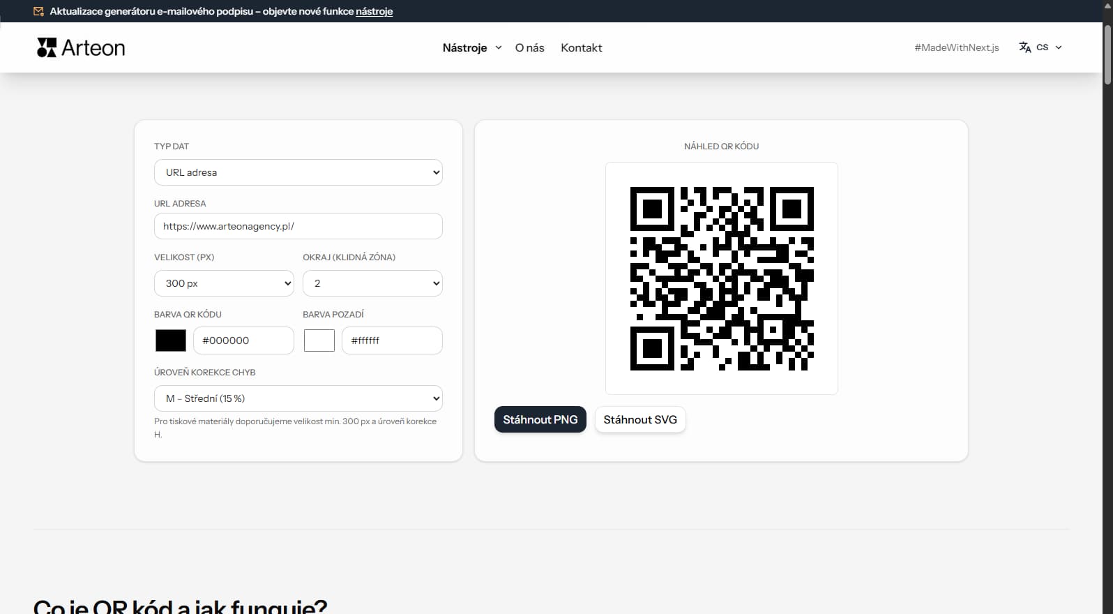 Generátor QR kódu zdarma