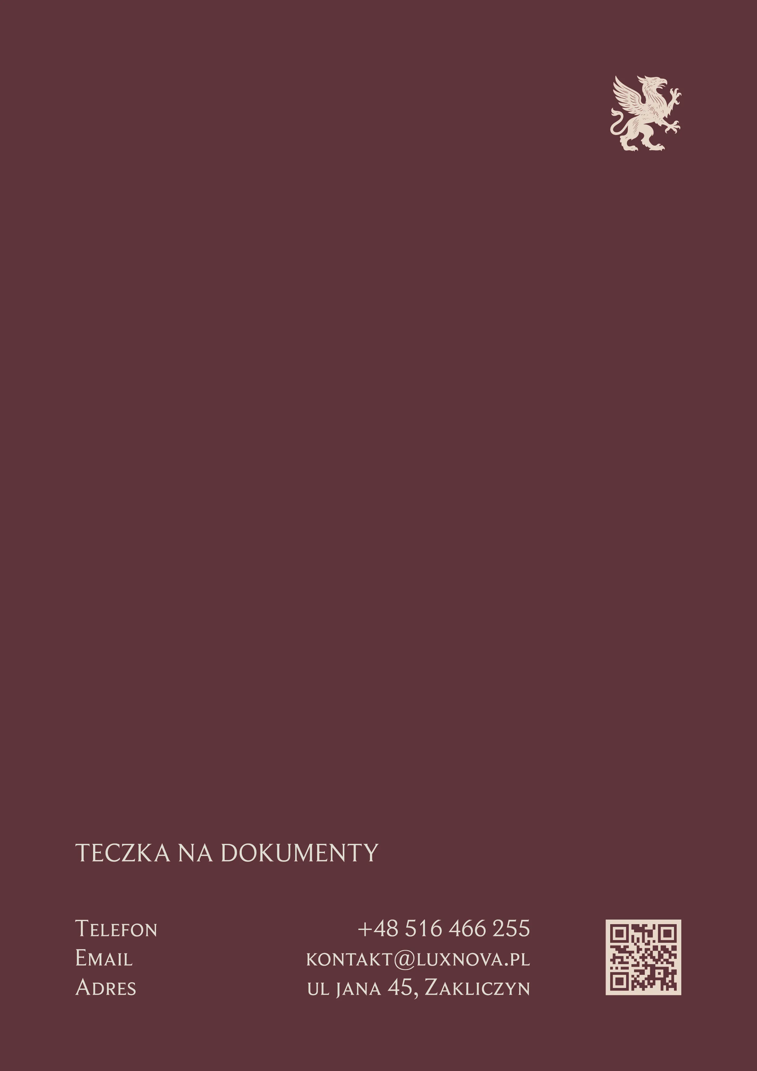 Teczka ofertowa dla kancelarii - LUX NOVA (wnętrze, lewa strona)