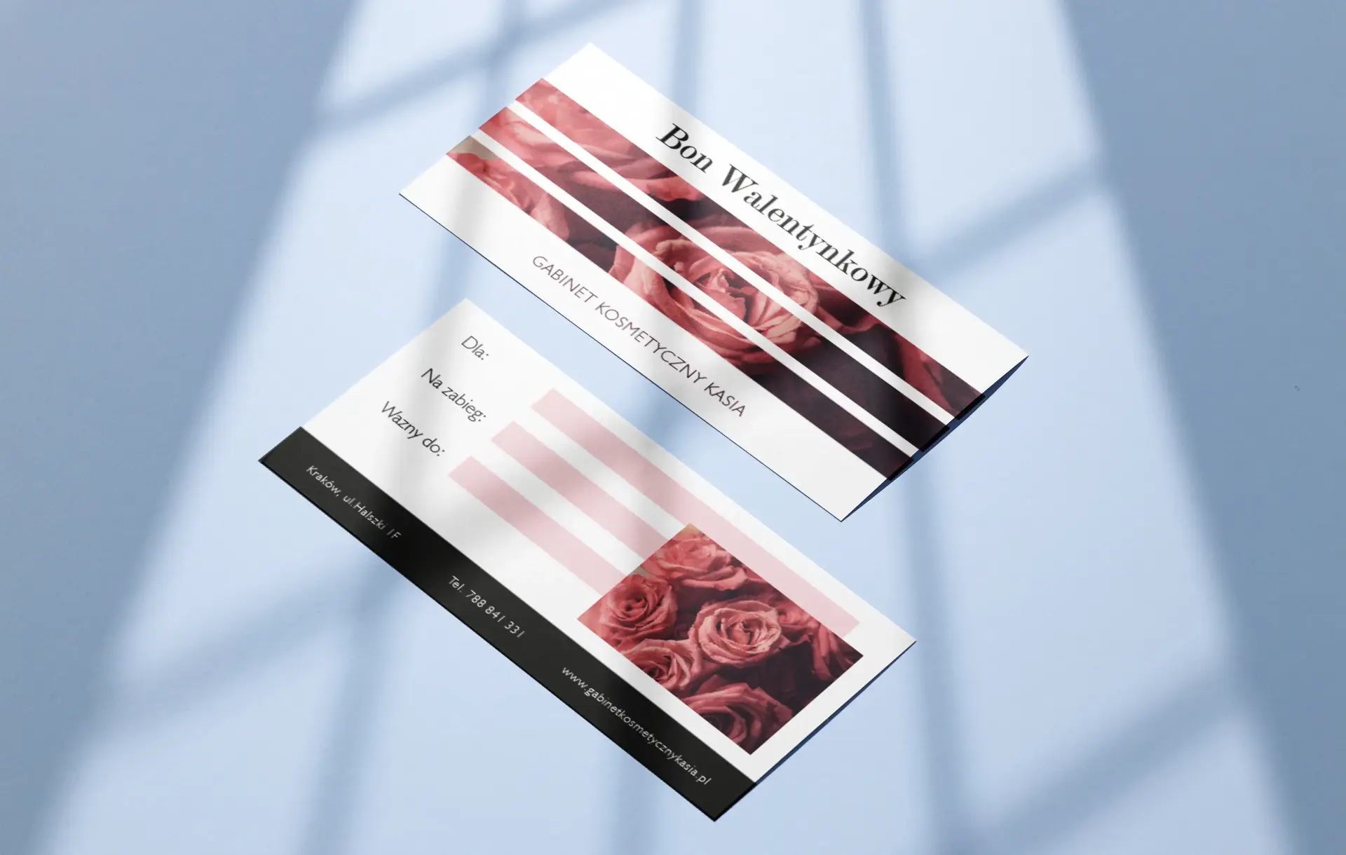 Bon walentynkowy dla salonu kosmetycznego Kasia - realizacja Arteon
