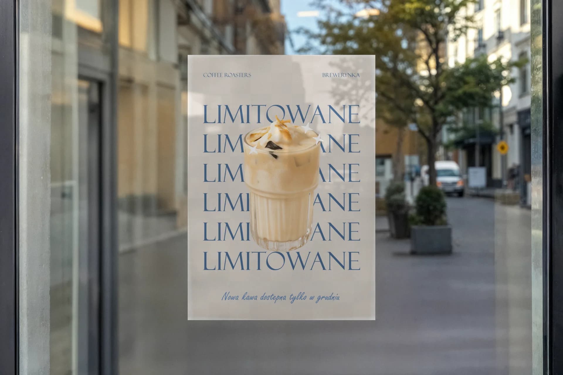 Plakat sezonowy dla kawiarni Brewerynka