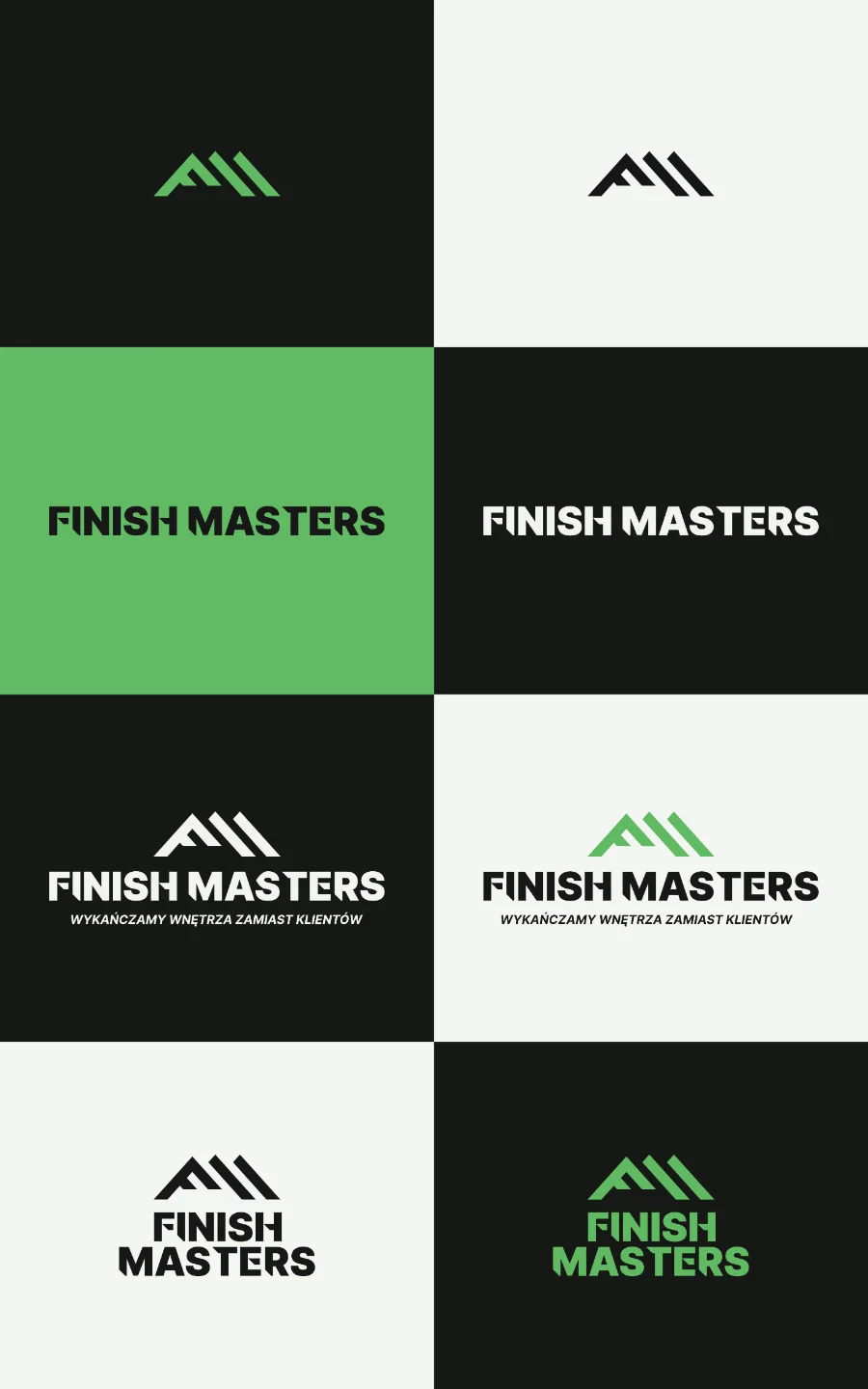 Zielona wersja kolorystyczna realizacji logo dla Finish Masters