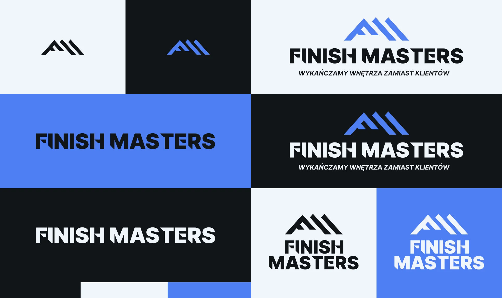 Logo Finish Masters - prezentacja wariantów i palety kolorów