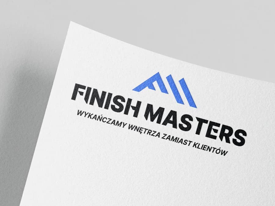 Logo Finish Masters - mockup na papierze firmowym