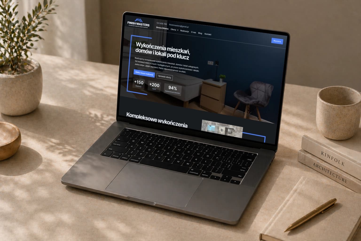 Zrzut ekranu projektu Strona internetowa dla firmy wykończeniowej - Finish Masters