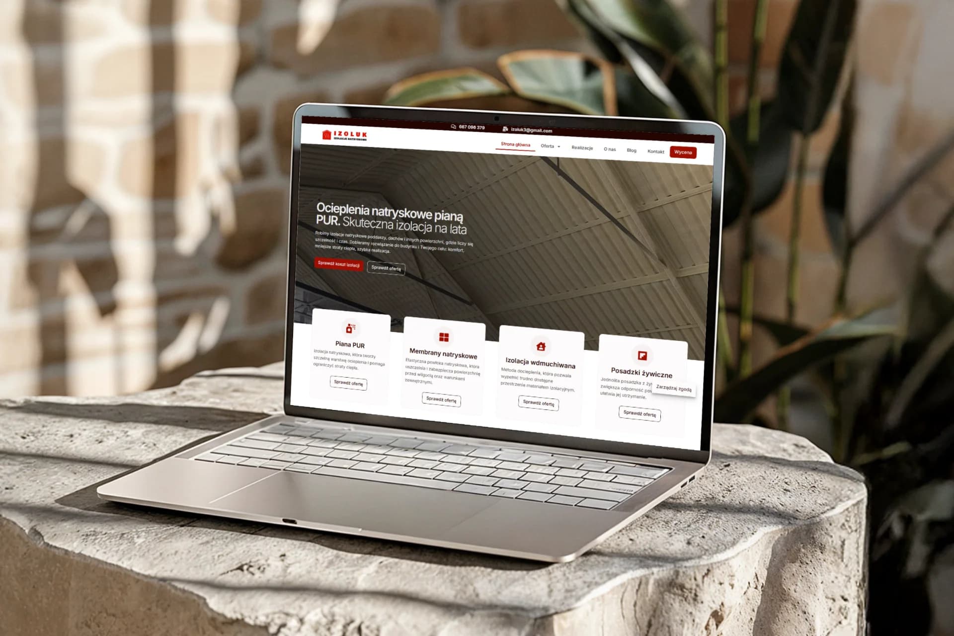 Zrzut ekranu projektu Strona internetowa dla firmy budowlanej - ocieplenia budynków Izoluk