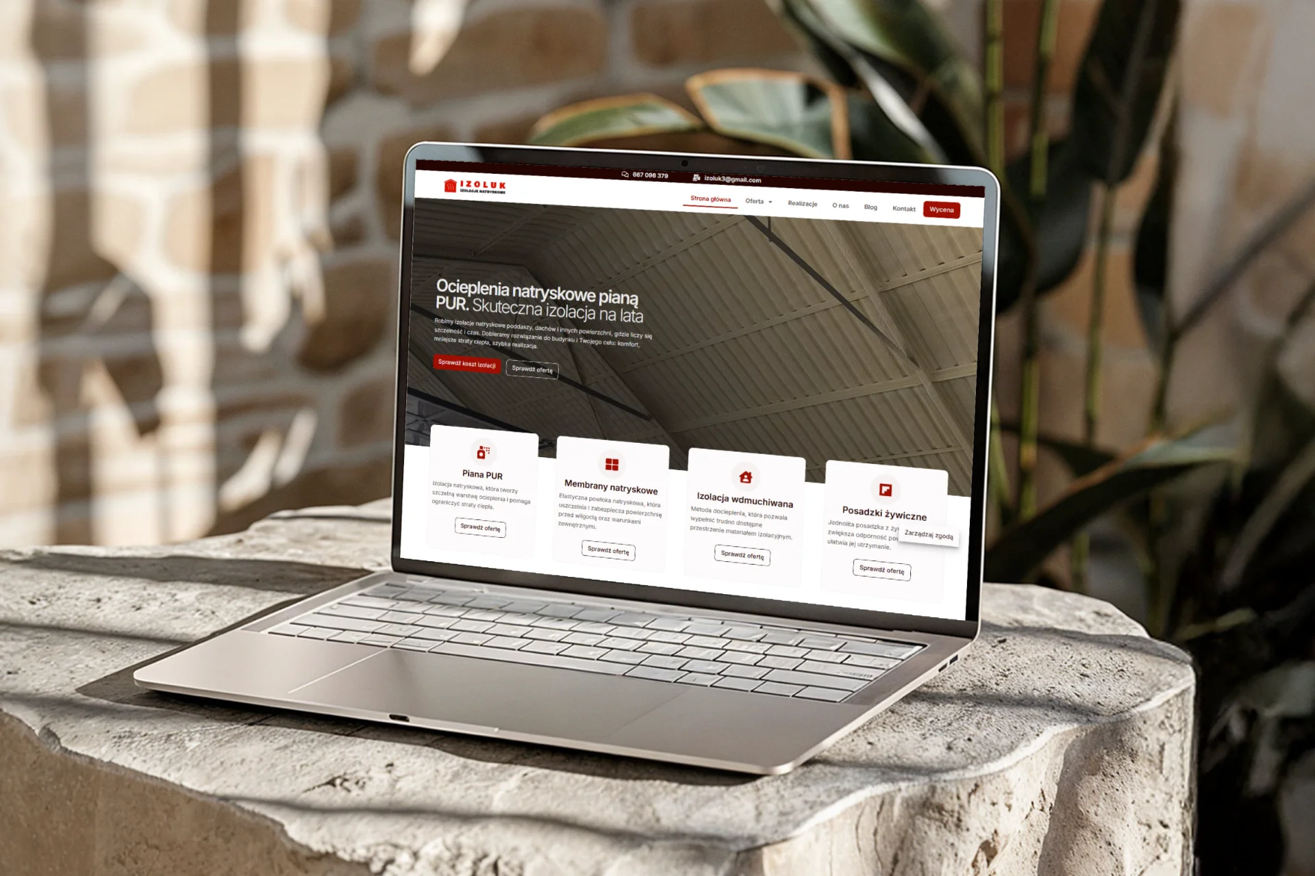 Zrzut ekranu projektu Strona internetowa dla firmy budowlanej - ocieplenia budynków Izoluk