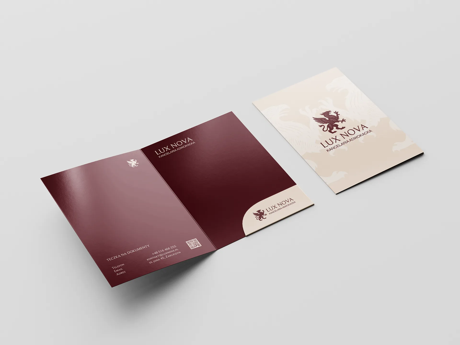 Teczka ofertowa dla kancelarii adwokackiej LUX NOVA - realizacja Arteon
