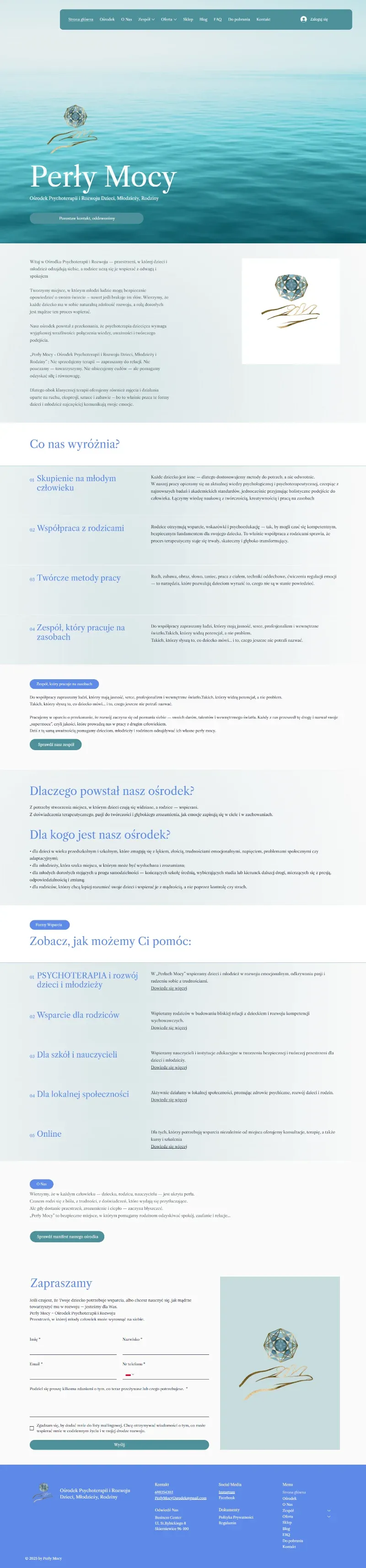 Wygląd strony głównej Perły Mocy