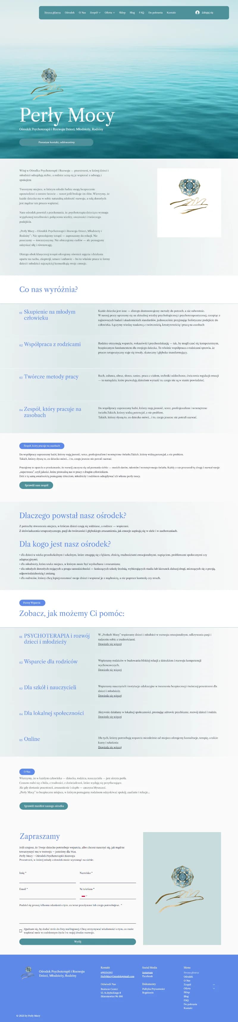 Wygląd strony głównej Perły Mocy