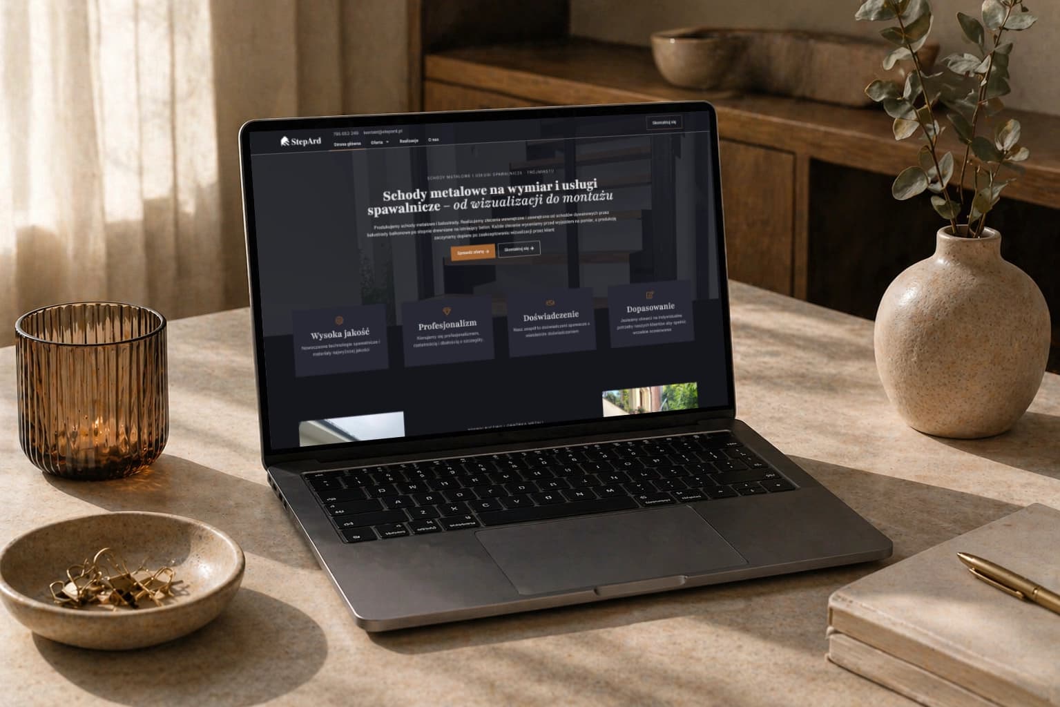 Zrzut ekranu projektu Strona internetowa dla producenta schodów metalowych - StepArd