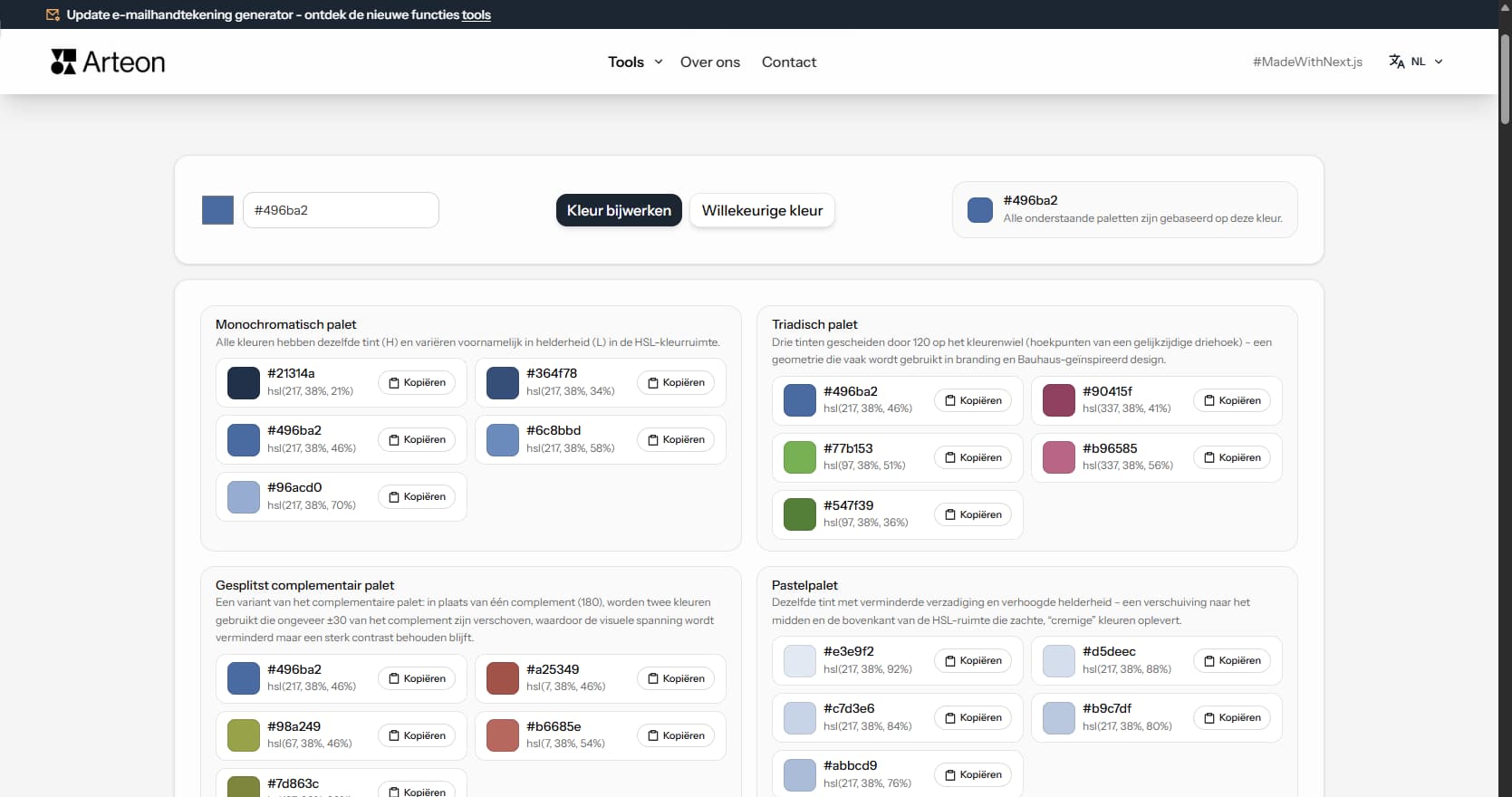 Kleurpalettengenerator – Arteon
