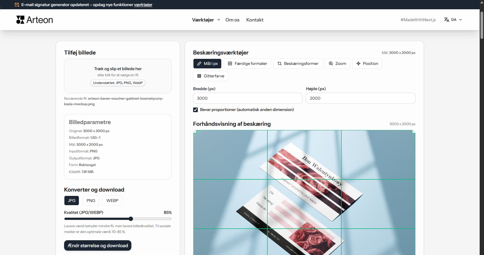 Online billedredaktør Arteon