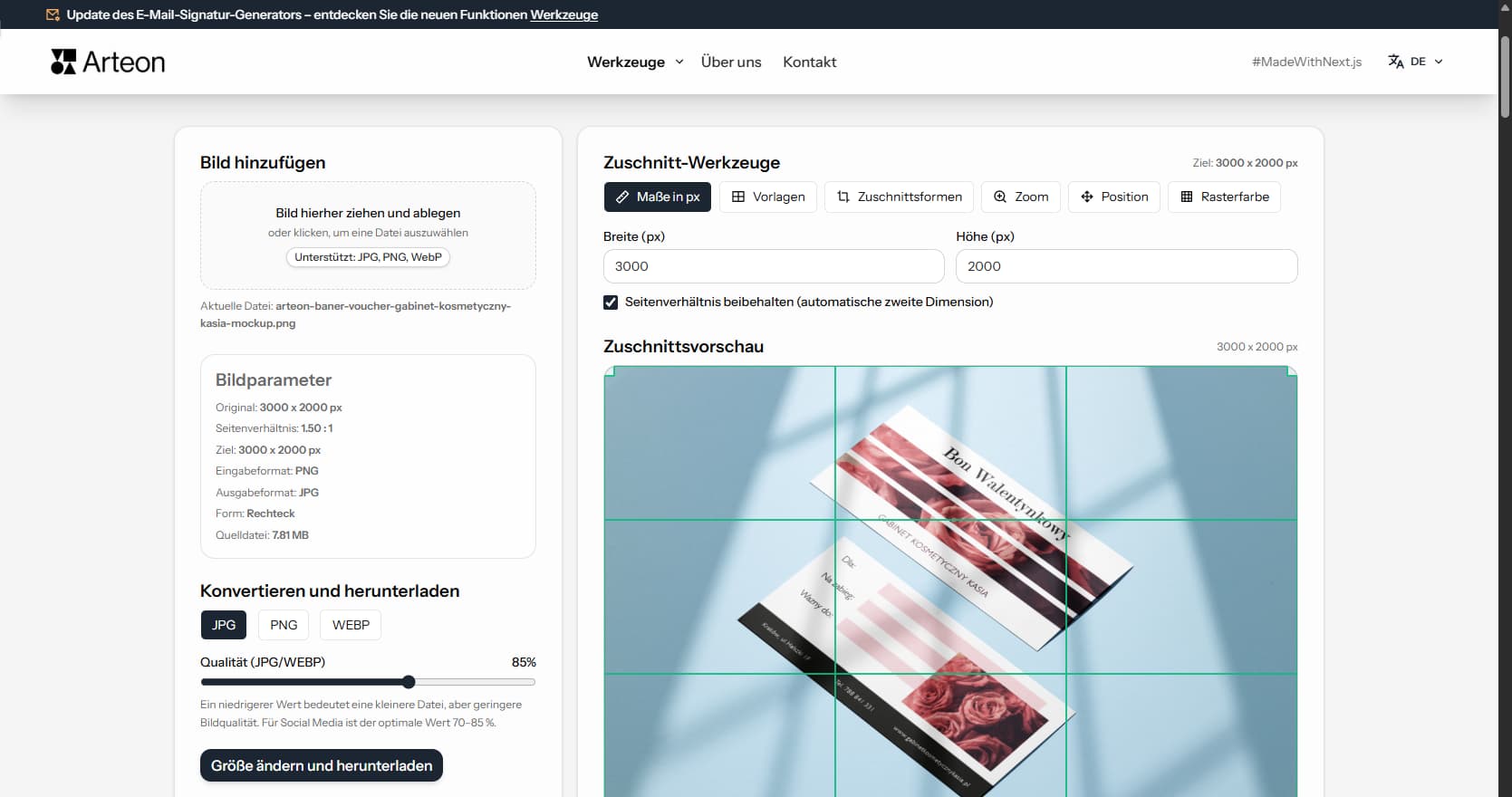 Online-Bildeditor – Arteon