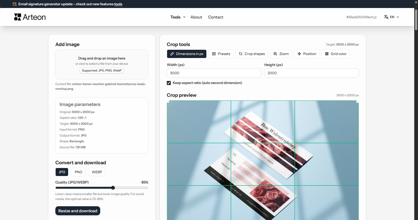 Online image editor – Arteon