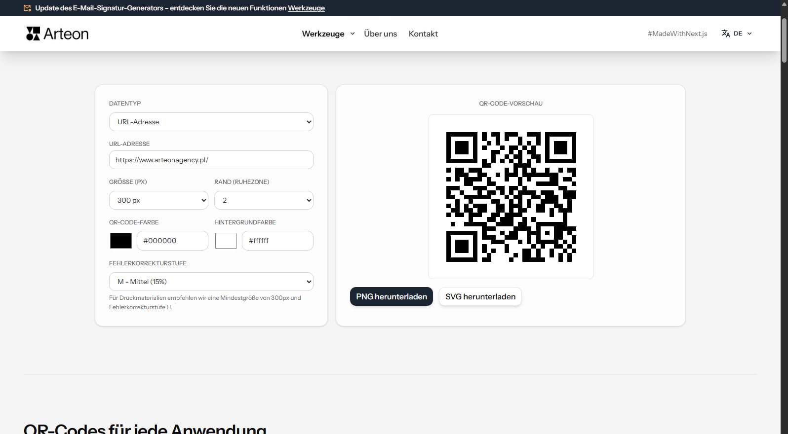 QR-Code-Generator – Arteon